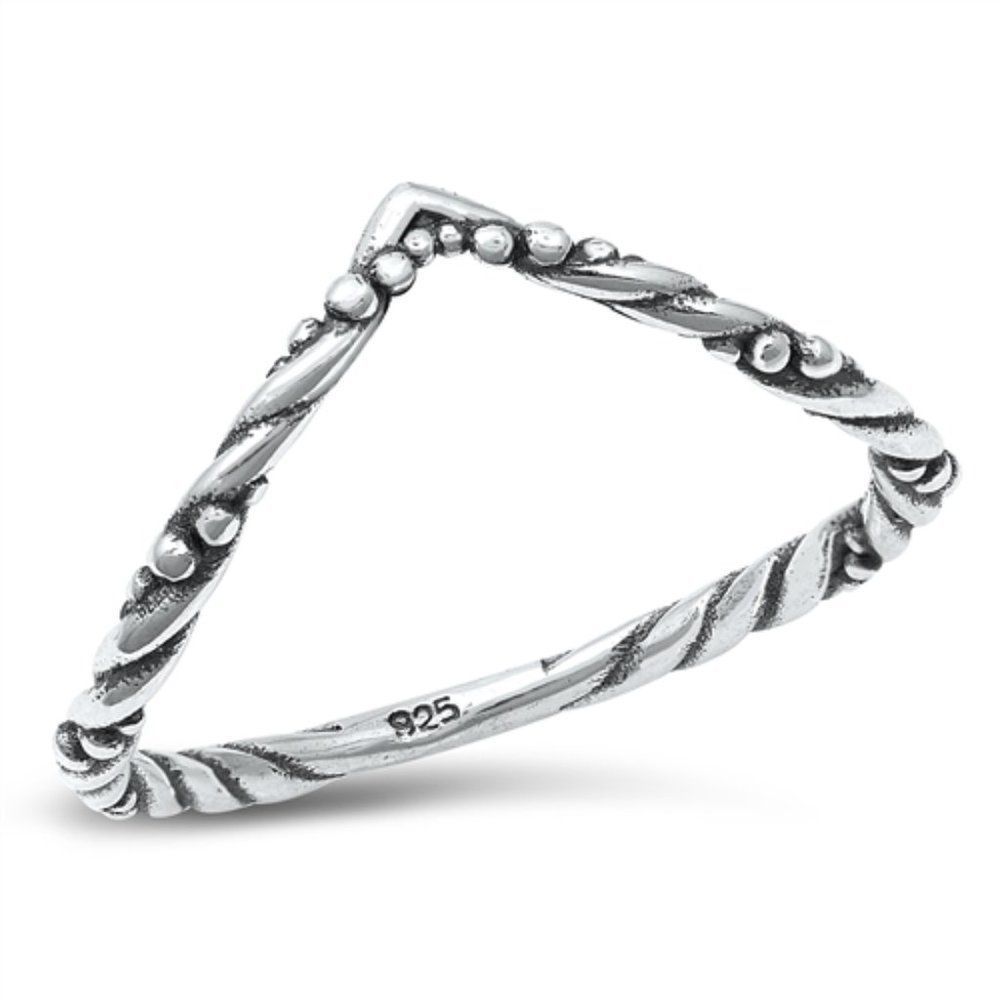 Silver Ring - Celtic Chevron Ring Sterling Silver Ring - 925 Size 4-10